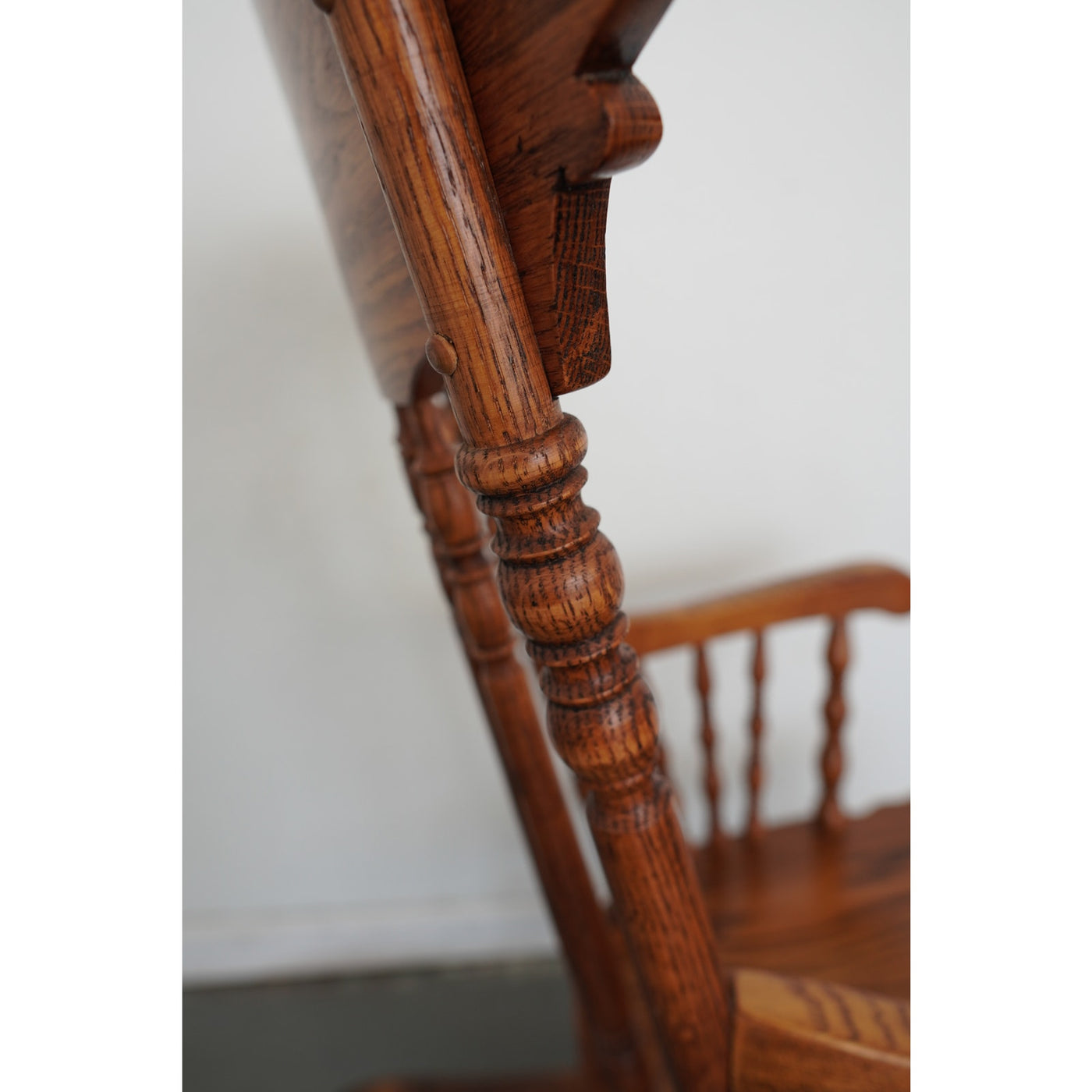 Vintage Carved Oak Rocking Chair