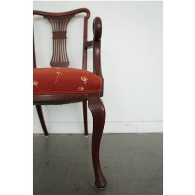 Vintage Mahogany Lyre-Back Armchair
