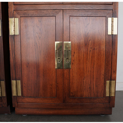 Vintage Henredon Scene One Armoire Cabinet (Set of 2)