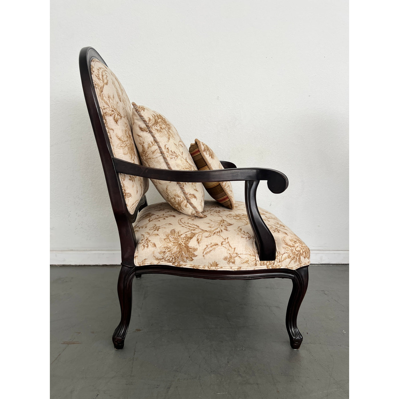 Vintage French Provincial Lounge Chairs & Ottomans (Set of 2)