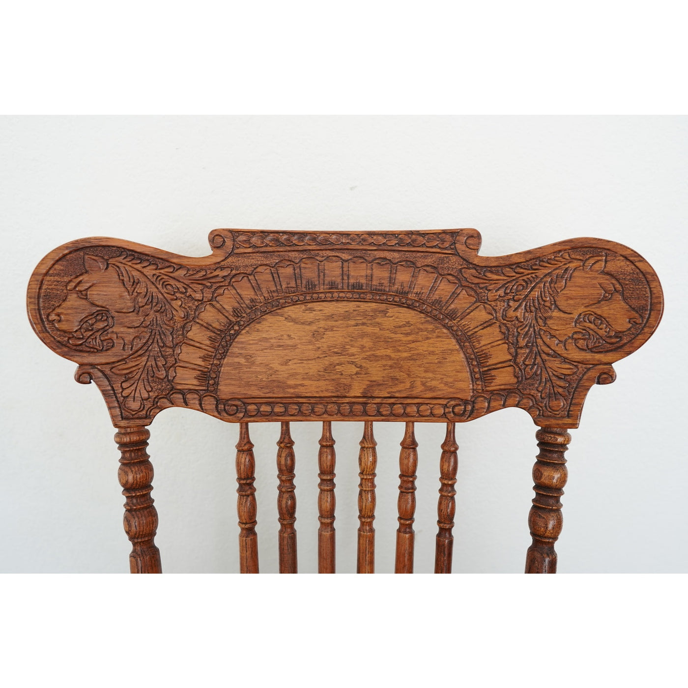 Vintage Carved Oak Rocking Chair