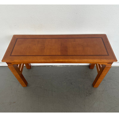 Mixed Wood Console Table with Inlay Top