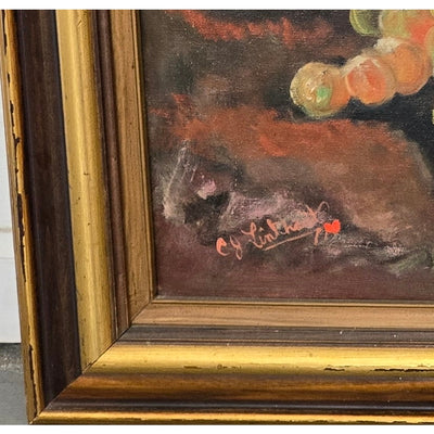 Framed Fruit Still Life Painting
