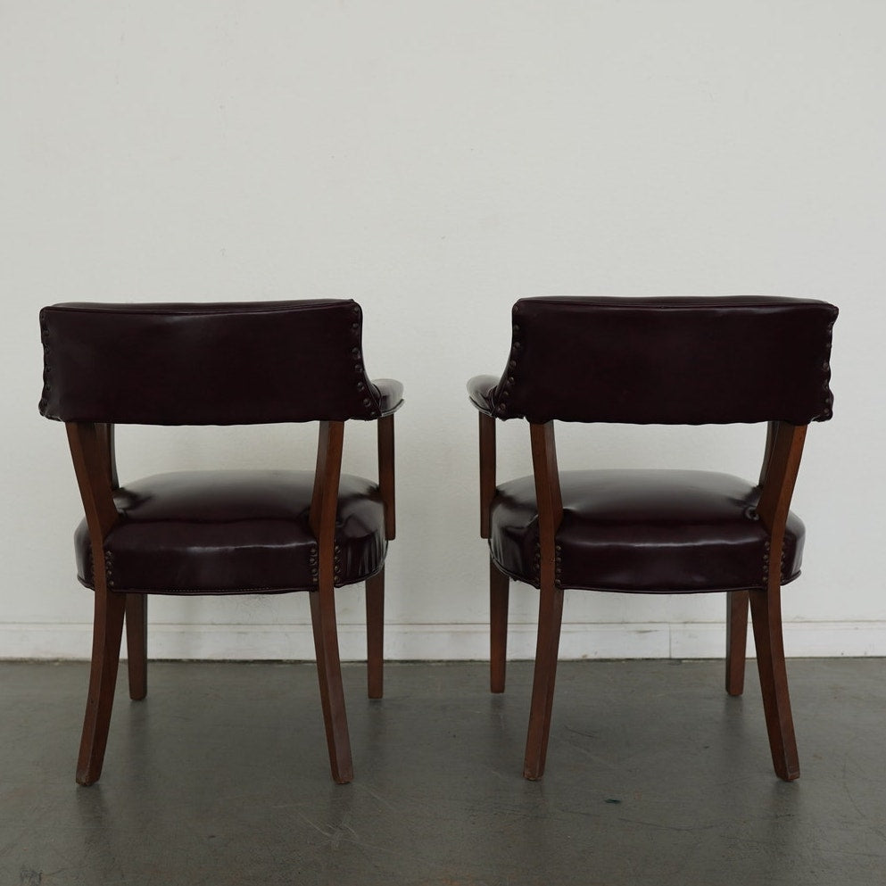 Hickory Leather Co. Burgundy Arm Chairs (Set of 2)