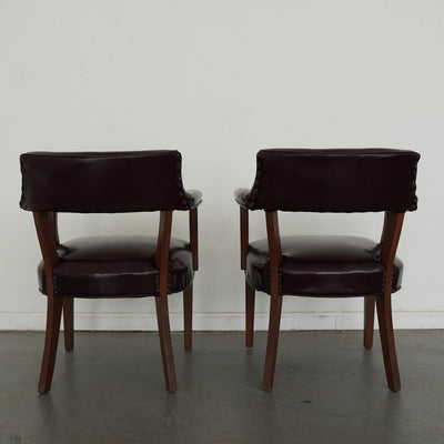 Hickory Leather Co. Burgundy Arm Chairs (Set of 2)
