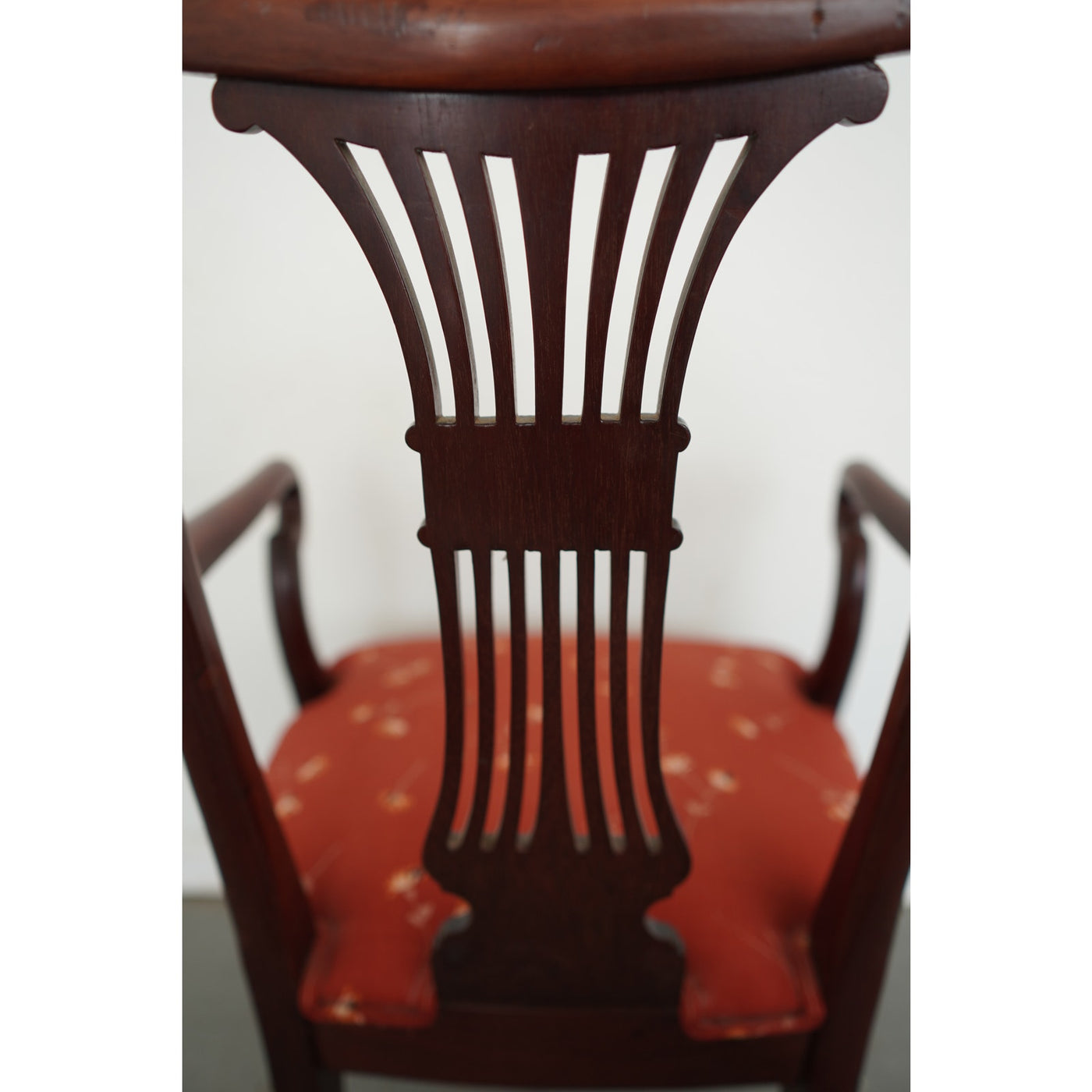 Vintage Mahogany Lyre-Back Armchair