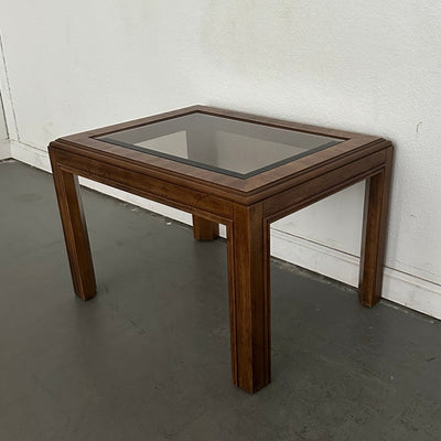 Vintage Drexel Heritage Accolade Collection Glass-Top End Table
