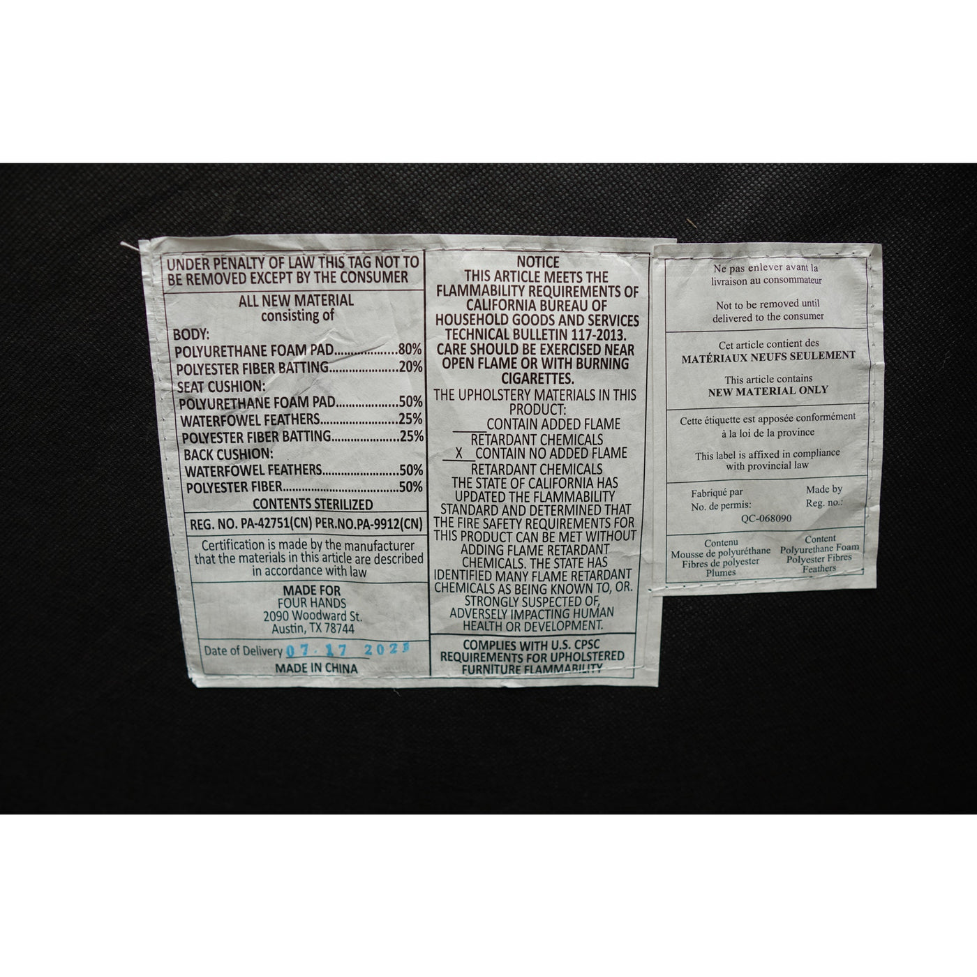 Four Hands Everly Tete A Tete Chaise