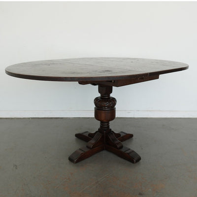 Vintage Jaycee English Oak Extendable Pedestal Dining Table