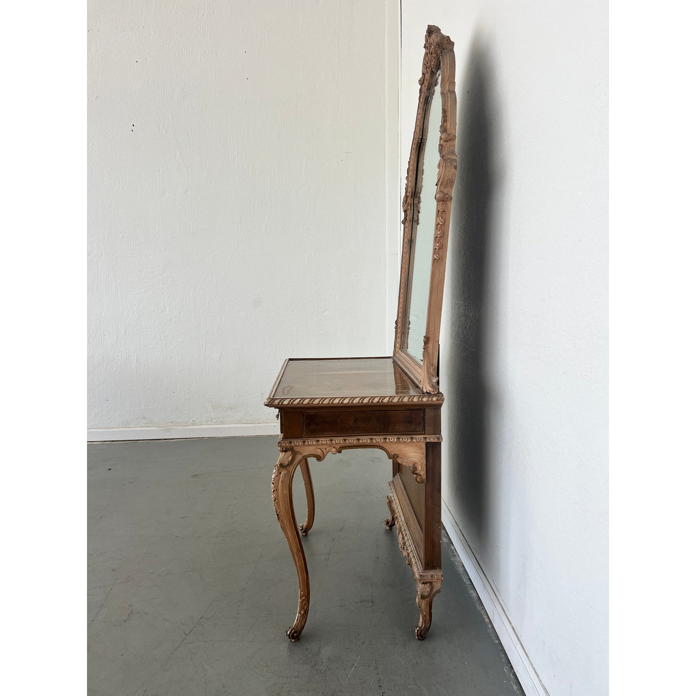 Antique French Rococo Revival Vanity with Mirror