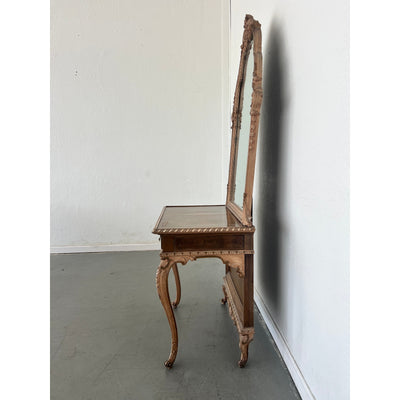 Antique French Rococo Revival Vanity with Mirror
