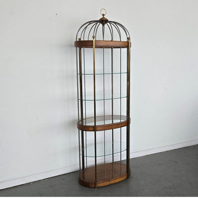 Vintage Birdcage-Style Curio Cabinet