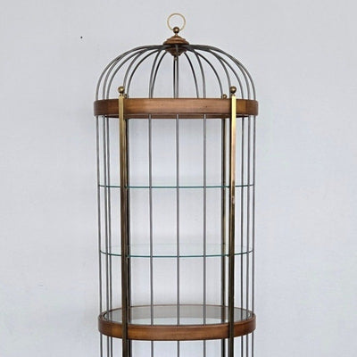 Vintage Birdcage-Style Curio Cabinet
