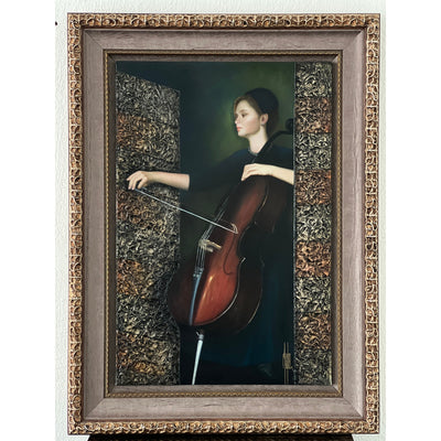Manaz Textured Wall Art – “Cellist”