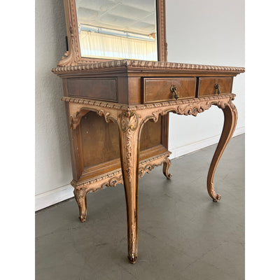 Antique French Rococo Revival Vanity with Mirror