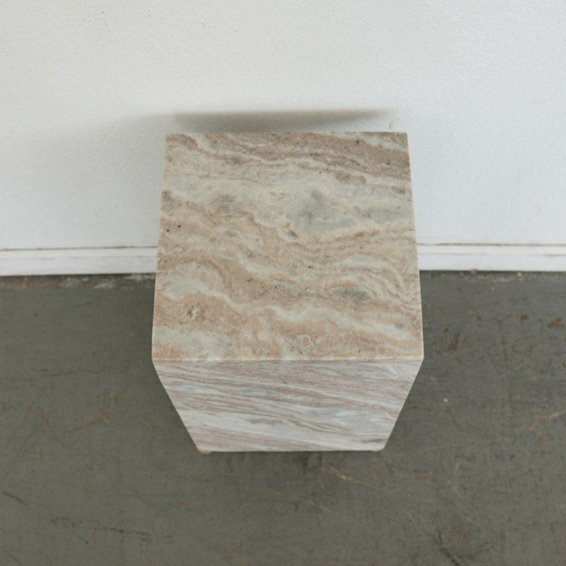 CB2 Tall Marble Side Table