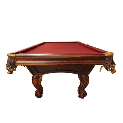 Solid Wood Pool Table – Ornate Carved Legs – 3-Piece Slate
