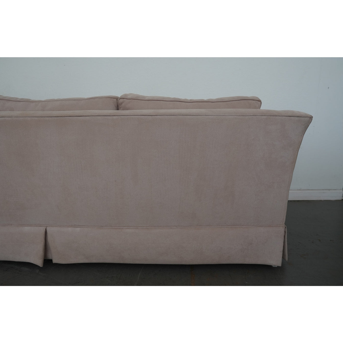 Vintage Drexel Heritage Skirted Suede Sofa