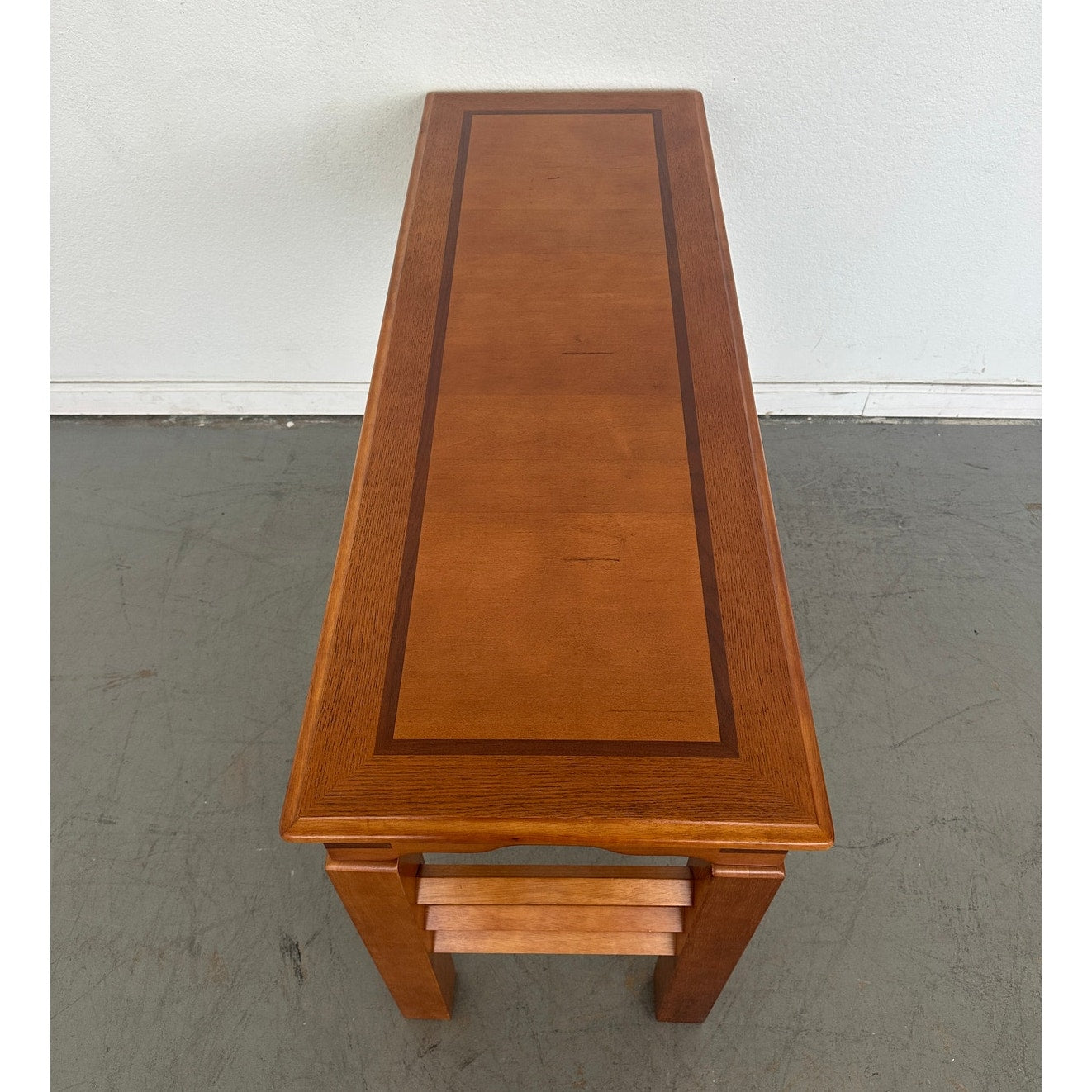 Mixed Wood Console Table with Inlay Top