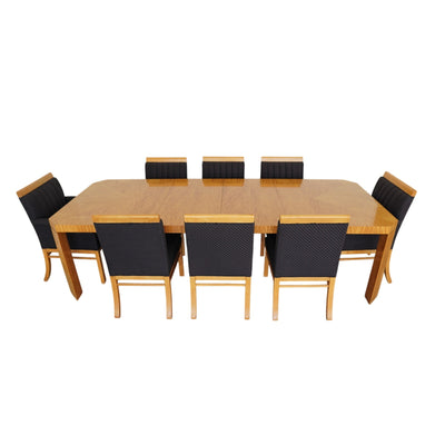 Baker Furniture Art Deco Primavera Extension Dining Table & Chairs (Set of 9)
