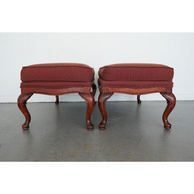 Vintage Bassett French Provincial Lounge Chairs & Ottomans (Set of 4)