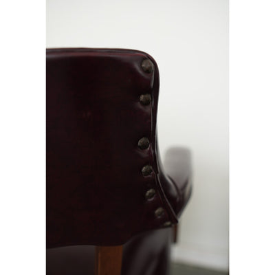 Hickory Leather Co. Burgundy Arm Chairs (Set of 2)