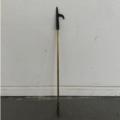 Vintage Brass Fireplace Tool Set & 4-Panel Screen (Set of 2)