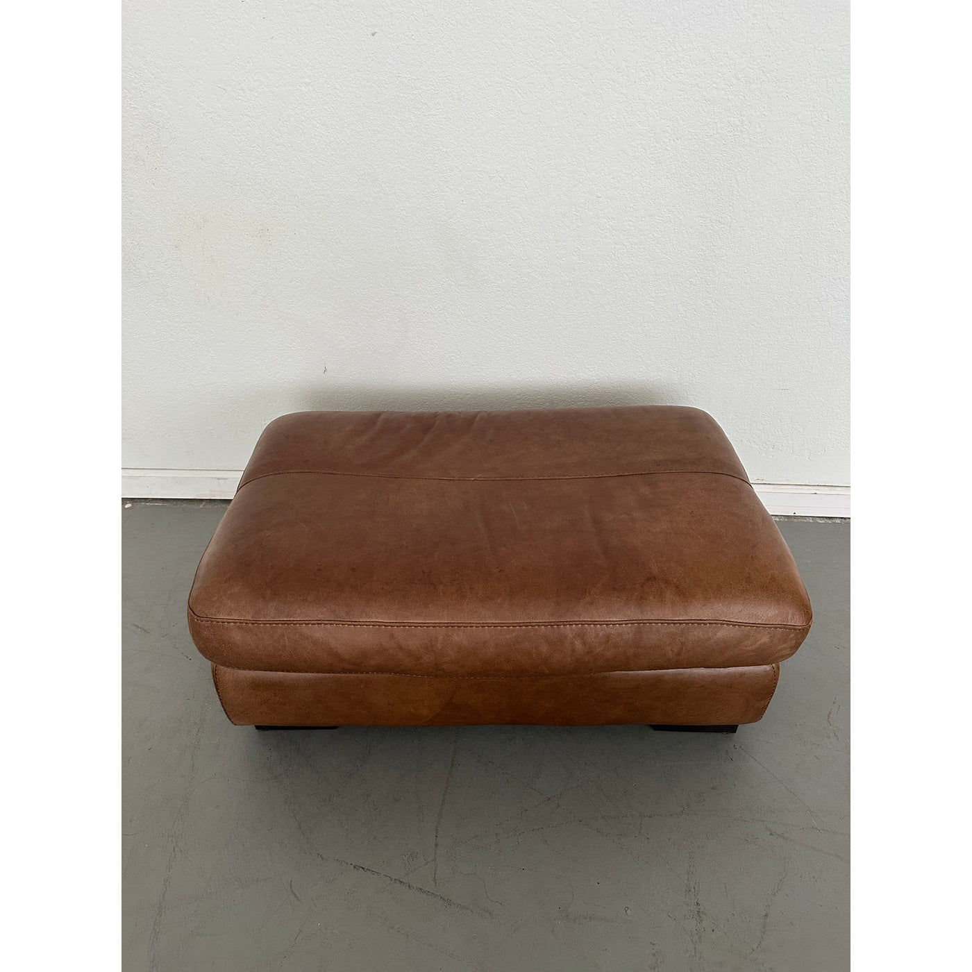 Softline Leather Chair & a Half and Ottoman