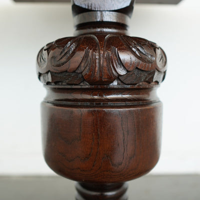 Vintage Jaycee English Oak Extendable Pedestal Dining Table