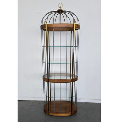 Vintage Birdcage-Style Curio Cabinet