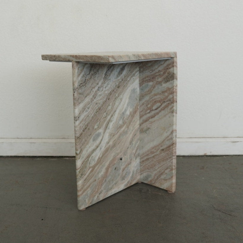 CB2 Tall Marble Side Table