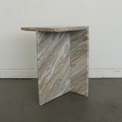 CB2 Tall Marble Side Table