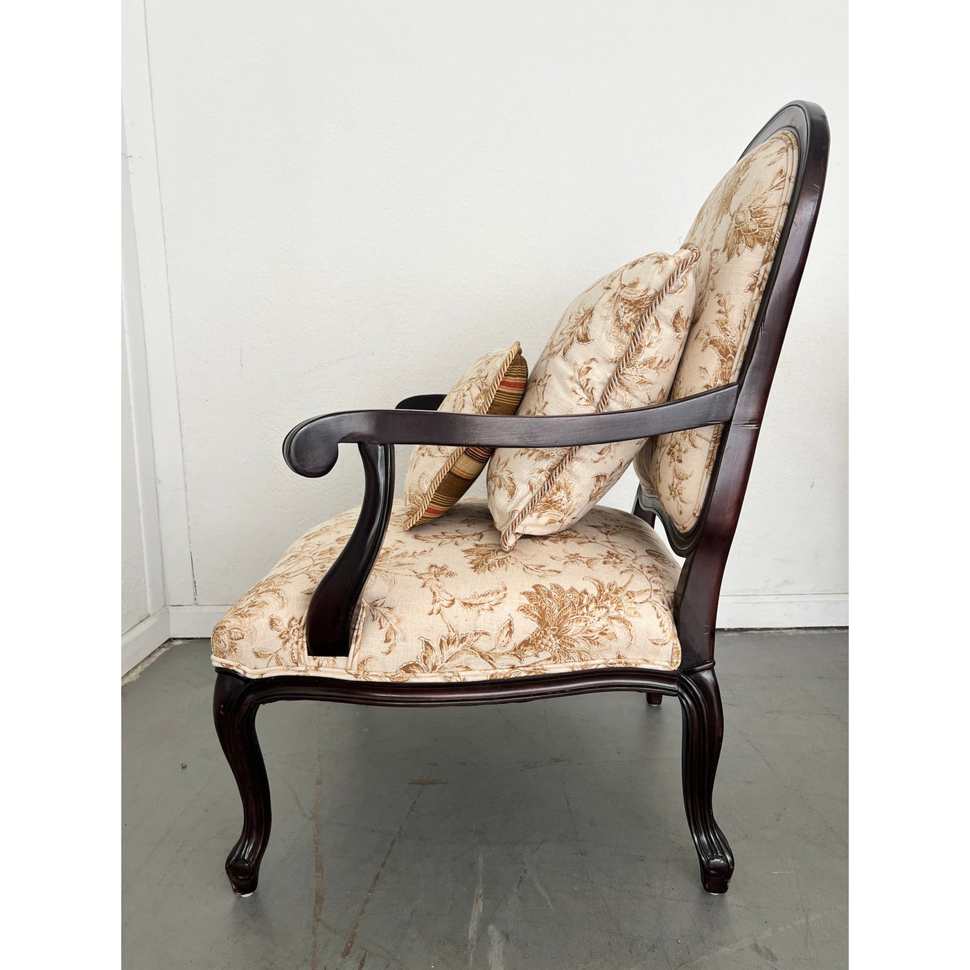 Vintage French Provincial Lounge Chairs & Ottomans (Set of 2)
