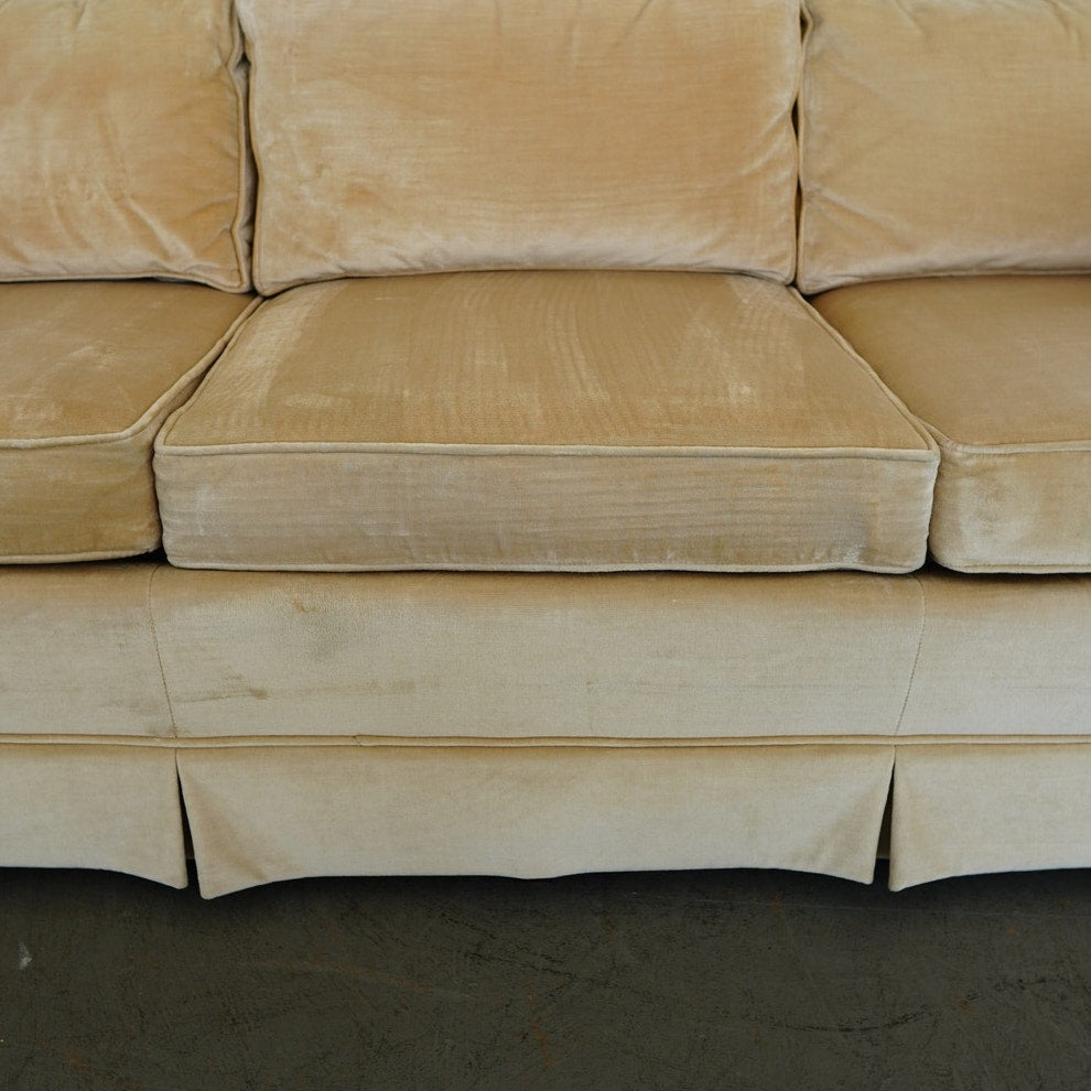 Vintage Drexel Heritage Skirted Velvet Sofa
