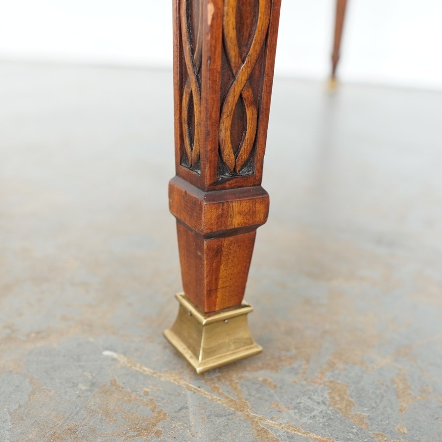 Maitland Smith Green Leather Top Game Table