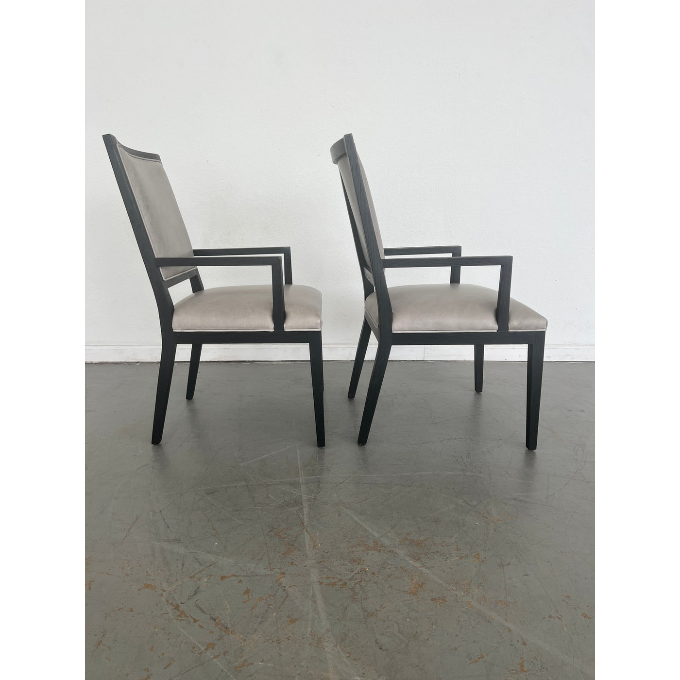 Restoration Hardware French Contemporary Leather Armchairs (Set of 2)