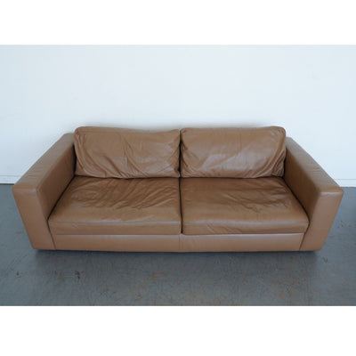 Design Within Reach Reid Leather Sofa & Ottoman