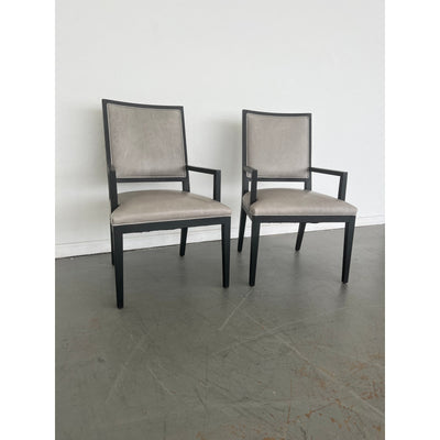 Restoration Hardware French Contemporary Leather Armchairs (Set of 2)