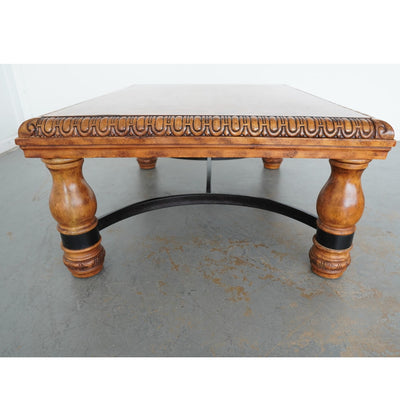 Ethan Allen Square Carved Coffee Table