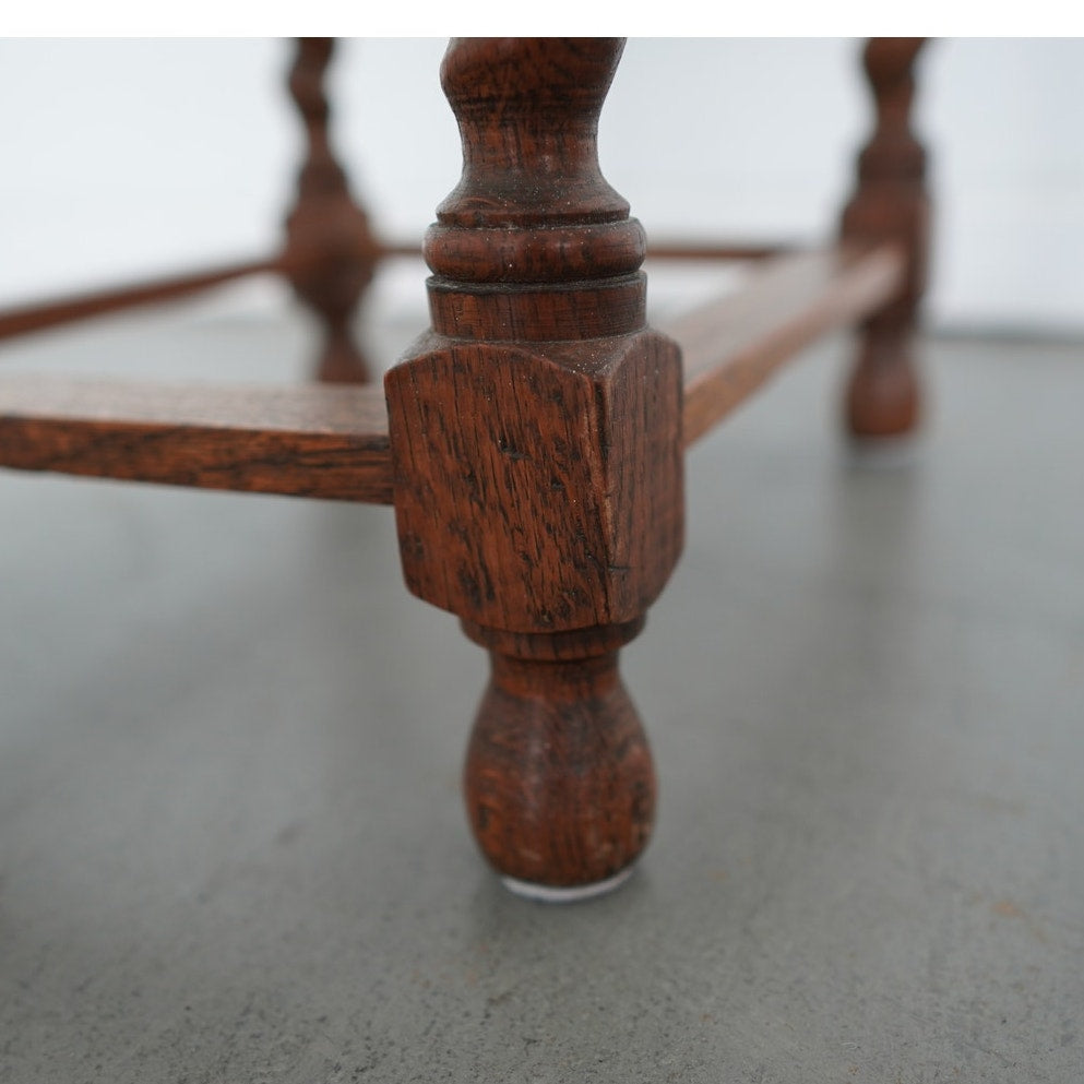 Antique Barley Twist Rush Seat Stool