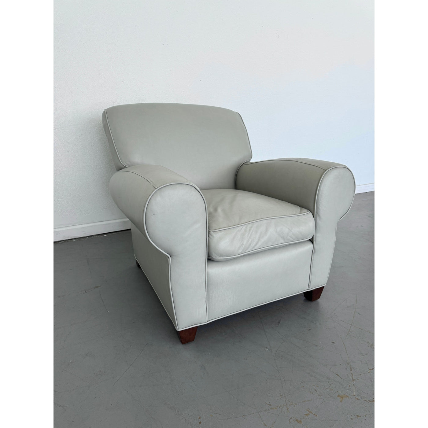 Pottery Barn Manhattan Roll Arm Leather Chair