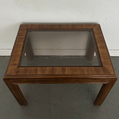 Vintage Drexel Heritage Accolade Collection Glass-Top End Table