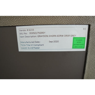 Restoration Hardware Graydon Shagreen 6-Drawer Dresser
