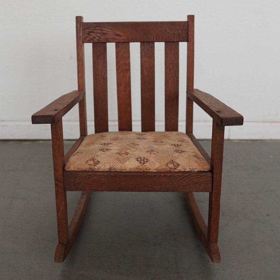 Vintage Mission-Style Children’s Rocking Chair
