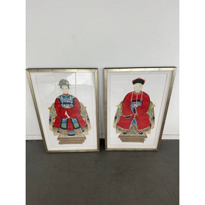 Neiman Marcus Regal Asian Figure Statuette Print I & II (Set of 2)