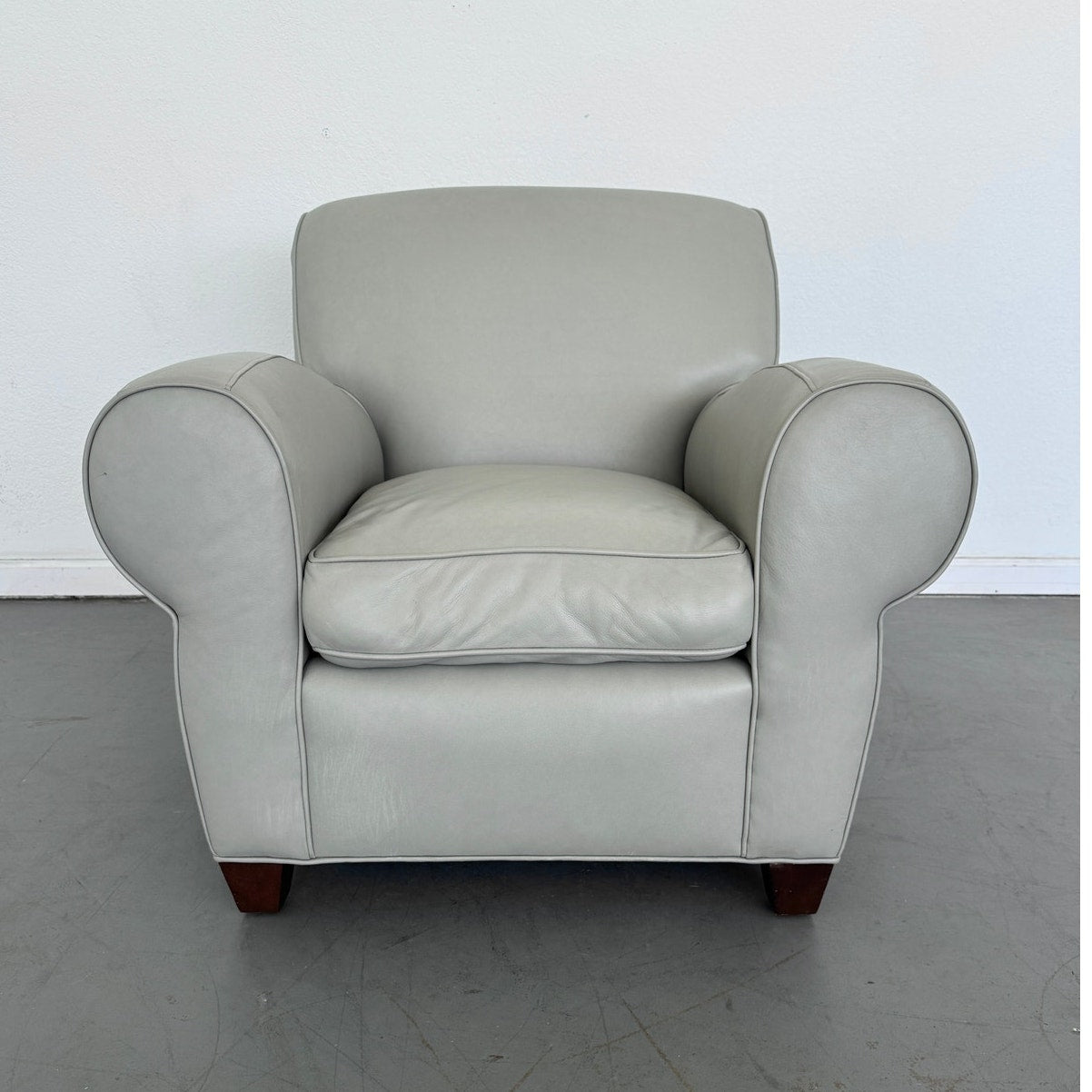 Pottery Barn Manhattan Roll Arm Leather Chair