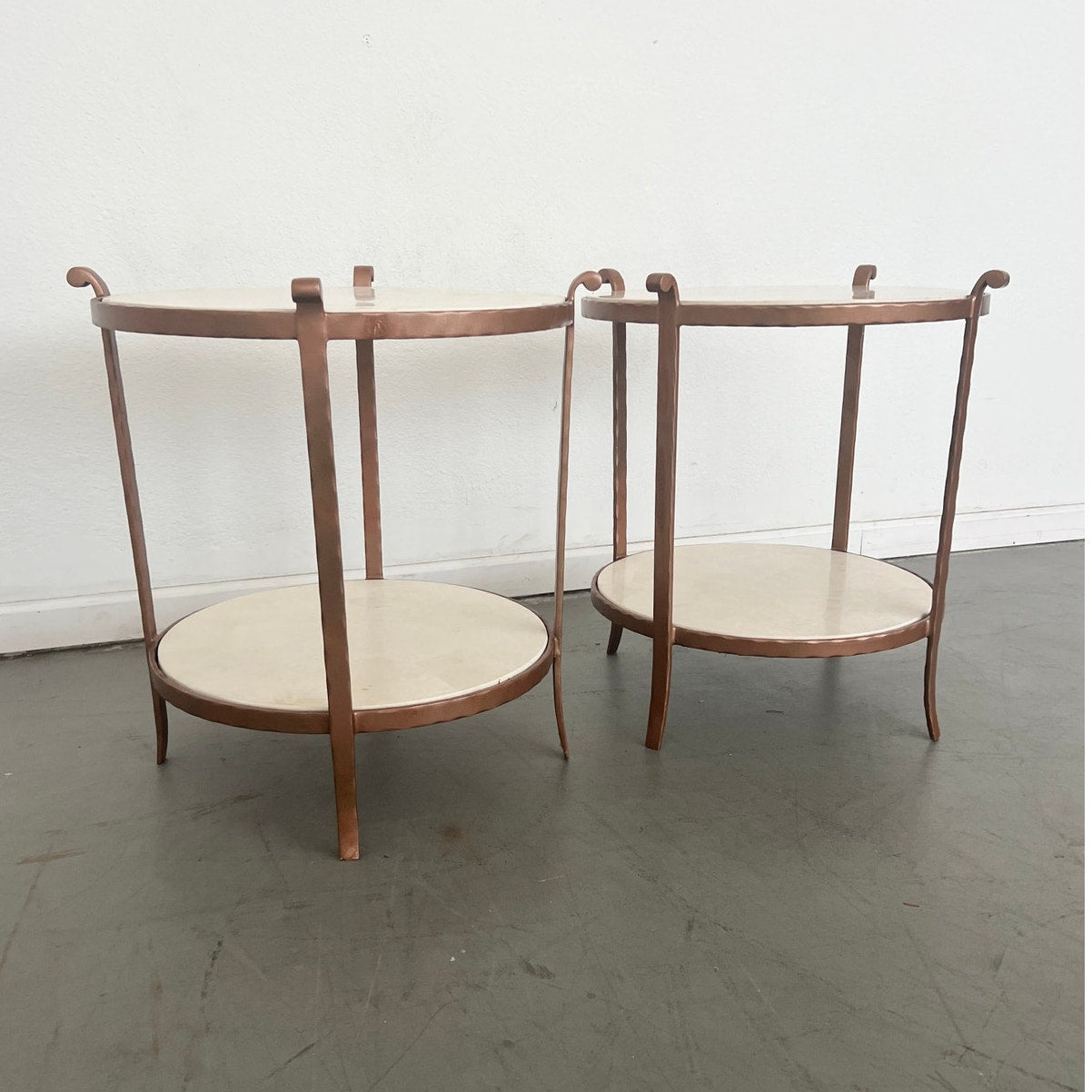 Serena & Lily St. Germain Stone Side Table (Set of 2)
