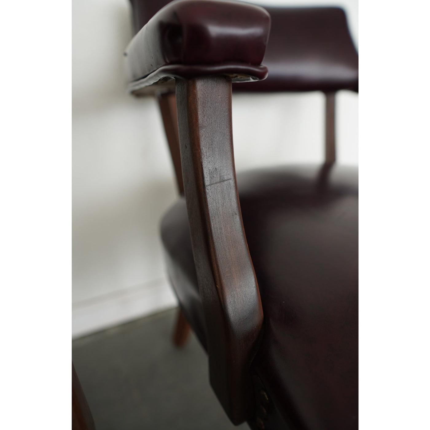 Hickory Leather Co. Burgundy Arm Chairs (Set of 2)