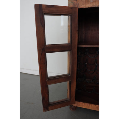 European Reclaimed Wood Wine Cabinet