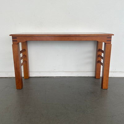 Mixed Wood Console Table with Inlay Top